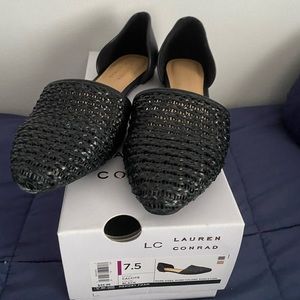 LC Lauren Conrad Black Woven Flats